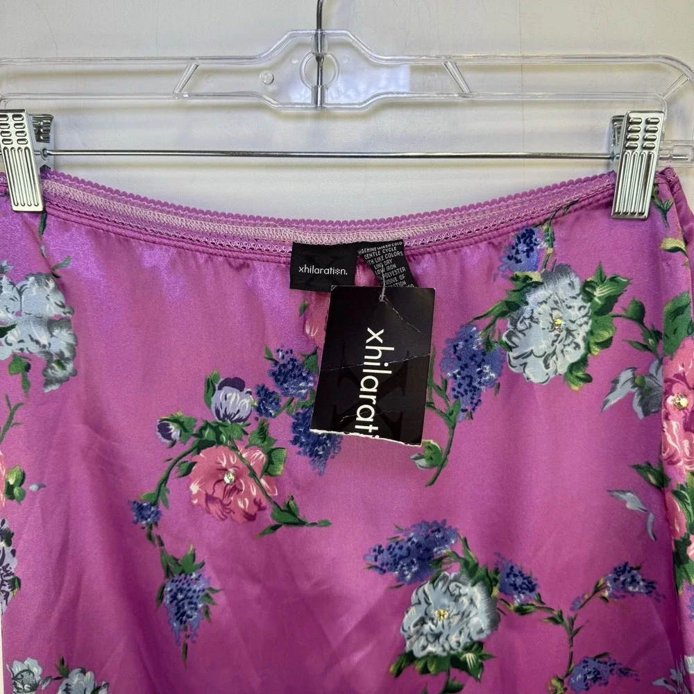 Vintage Xhilaration Y2K Satin Floral Coquette Feminine Fairy Skirt‎ Deadstock M